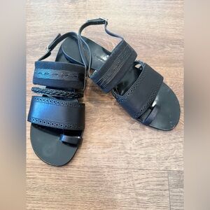 proenza schouler black strapped sandal